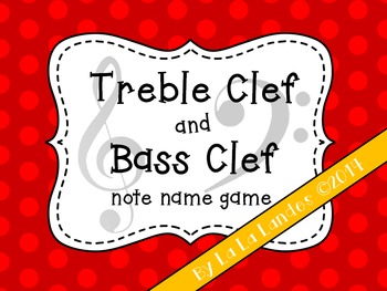 Preview of Treble and Bass Clef Note Name Powerpoint Game