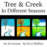 Tree And Creek In Different Seasons