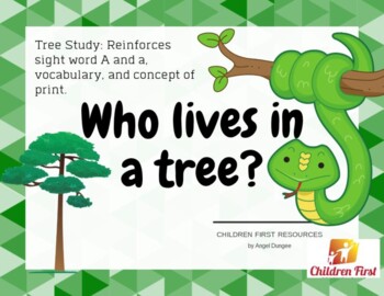 Preview of Tree Study: Concept of Print + Sight Word  Booklet  "Who Lives In A Tree?"