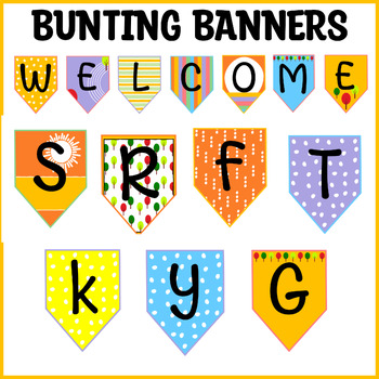 Preview of Tree Theme Printable Bunting Banners, Classroom Bunting Banners, Wall Display