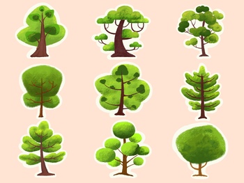 Preview of Tree Various tree shapes