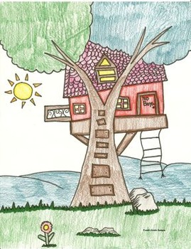 Preview of Elementary Visual Art Project - Tree house