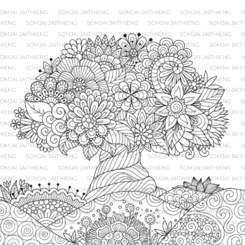 3 Nature Mindful Colouring Sheets Designs & Graphics