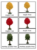 Trees Montessori 3-part cards--Safari Trees Toob