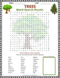 Trees Word Search Puzzle (Nature word search for Grades 3,