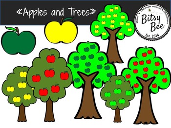 Preview of Apples and Trees Clip Art.