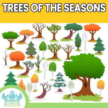 Trees of the Seasons Clipart (Lime and Kiwi Designs) by Lime and Kiwi ...