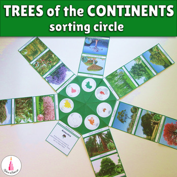 Preview of Trees of the Continents Sorting Activity Montessori