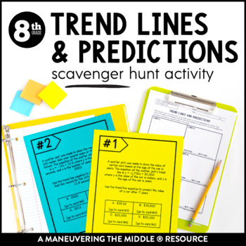 Preview of Trend Lines and Predictions Scavenger Hunt Activity | Trend Line Word Problems