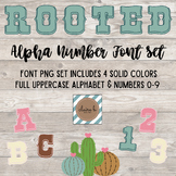 Trendy Cactus Theme Rooted Font Alphabet & Numbers Set 144