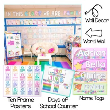 Printable Skip Counting Posters | Rainbow Classroom Decor | UPRINT |  Sprinkle Kindness | Schoolgirl Style