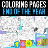 Trendy Retro End of the Year Coloring Pages | Groovy Color