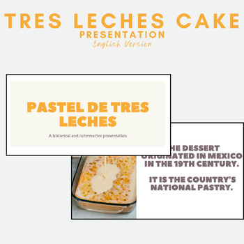 Preview of Tres Leches Cake - Presentation in English - Spanish Club - Comida