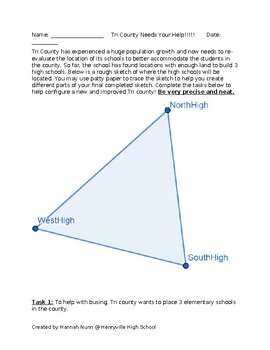 Preview of Tri County Centers of a Triangle Activity