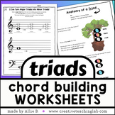 Triad Chord Building Music Worksheets for Music Centers, P