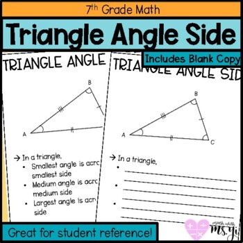 Preview of Triangle Angle Side Anchor Chart