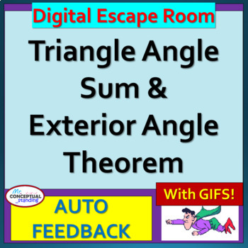 Preview of Triangle Angle Sum - Exterior Angle Theorem - Digital Geometry Escape Room 