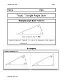Triangle Angle Sum Quick Notes