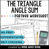 Triangle Angle Sum Self-Checking Partner Worksheet Differe