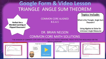 Preview of Triangle Angle Sum Theorem - Google Form & Video Lesson with Notes