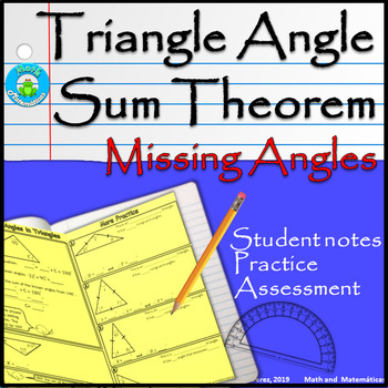 Preview of Triangle Angle Sum Theorem  Missing Angles in Triangles Interactive Notebook