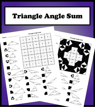 Preview of Triangle Angle Sum Theorem (with Algebra) Color Worksheet