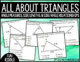 Triangle Angles, Side Lengths, and Relationships Riddle Ac