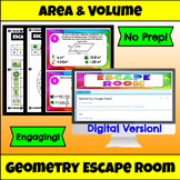 Triangle Angles, Triangle Sides, Area, & Volume Escape Room