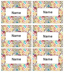 Preview of Triangle Boho Editable Name Tags Locker Labels Book Bin Cubby Classroom