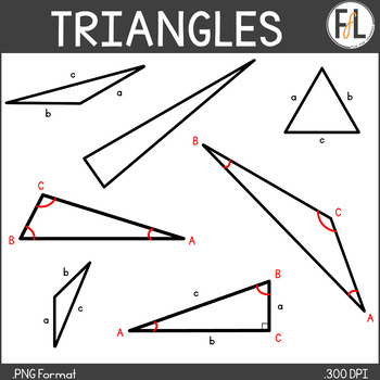 Preview of Triangle Geometry Clipart for Upper Elementary & Secondary