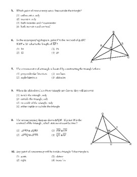 Triangle Concurrency (Centroid, Orthocenter, Incenter, Circumcenter)