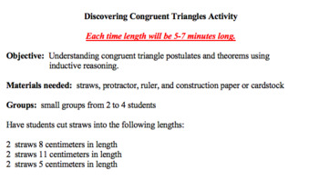 Preview of Triangle Congruence Activity