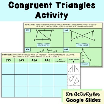 Preview of Triangle Congruence Digital Google Slides Activity: Distance Learning