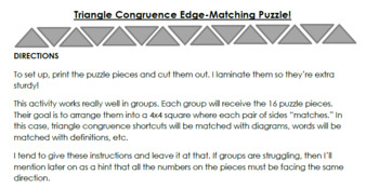 Preview of Triangle Congruence Edge-Matching Puzzle