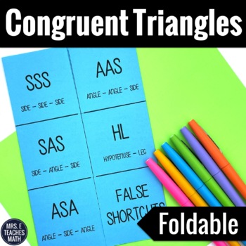 Preview of Congruent Triangles Foldable