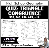 Triangle Congruence - Geometry Quiz