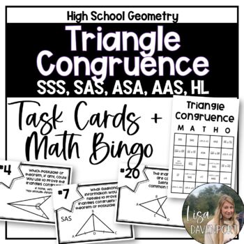 Preview of Triangle Congruence - High School Geometry Task Cards and Math Bingo Game
