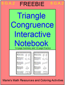 Preview of Free Downloads - Triangle Congruence Interactive Notebook