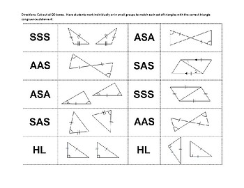 Preview of Triangle Congruence Matching Activity