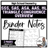 Triangle Congruence Overview - Binder Notes for Geometry