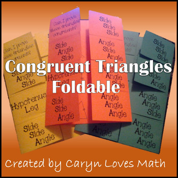 Preview of Congruent Triangles Foldable ~Postulate/Theorem ~SSS~SAS~ASA~HL