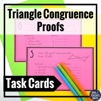 Preview of Congruent Triangles Proofs Task Cards