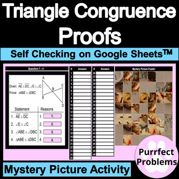 Preview of Triangle Congruence Reasons for Proofs Digital Self Checking Activity