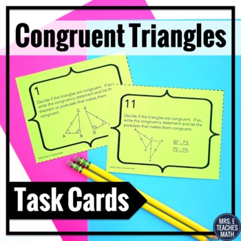 Preview of Congruent Triangles Task Cards