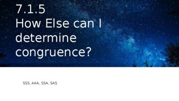 Preview of Triangle Congruence Theorems- SSS, SSA, SAS and AAA Presentation