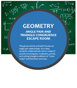 Preview of Triangle Congruence and Angle Pairs Escape Room
