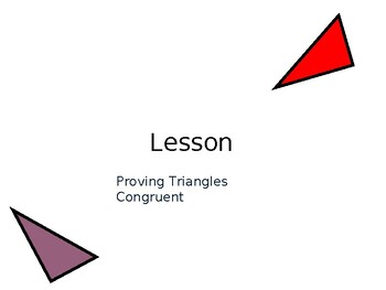Preview of Triangle Congruence  with examples , problems and solutions.