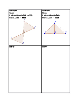 Preview of Triangle Congruency Matching Proofs SSS, SAS