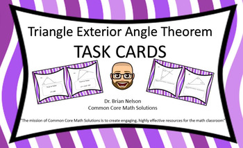 Preview of Triangle Exterior Angle Theorem - Task Cards