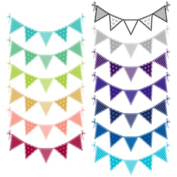 Triangle Flag Banner Clip Art / Bunting Clipart by Digital ...